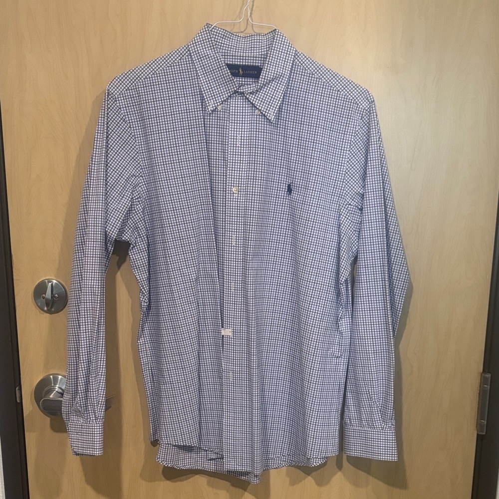 Ralph Lauren Navy and White Checkered Shirt